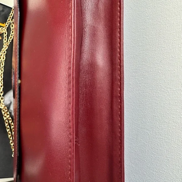 Cartier Vintage Bordeaux envelope Clutch leather bag - Picture 8 of 11